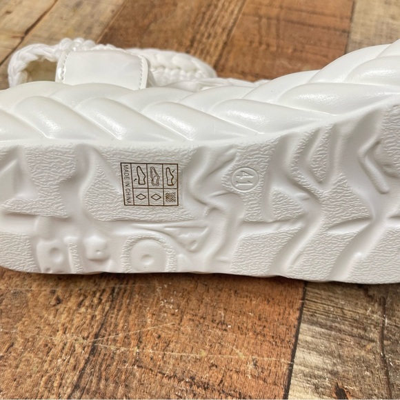 Women's 9.5 Woven Crochet Ankle Boho Island Platform Sandal Vacation Summer - Picture 6 of 10